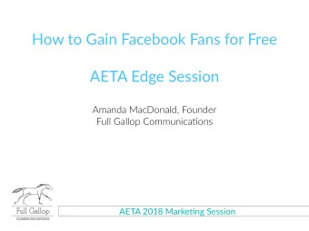 How to Gain Facebook Fans for Free    AETA Edge Session Amanda MacDonald, Founder   Full