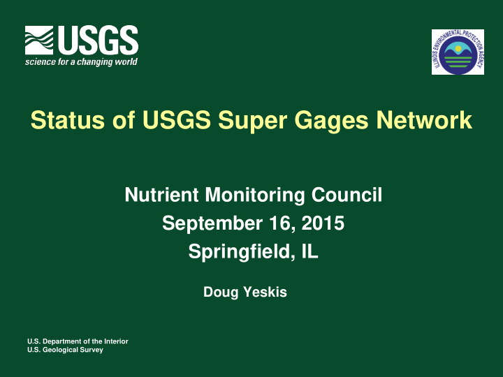 status of usgs super gages network