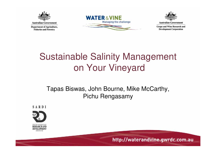 sustainable salinity management on your vineyard
