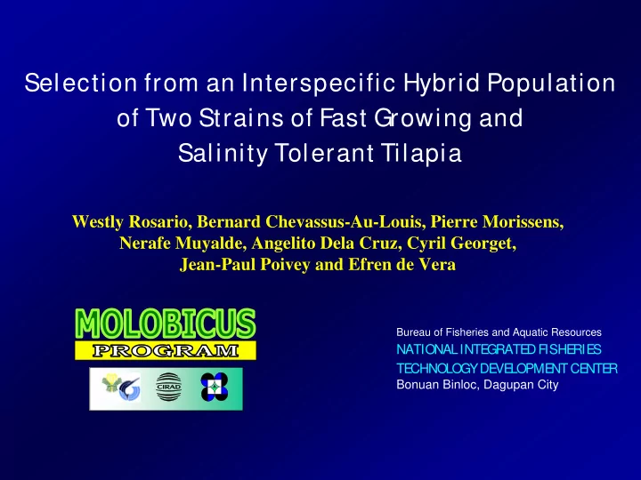 selection from an interspecific hybrid population of two