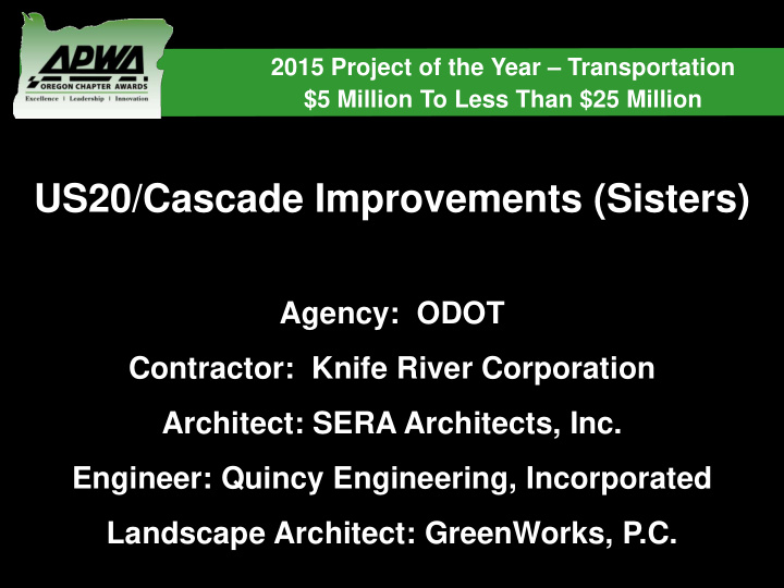 us20 cascade improvements sisters