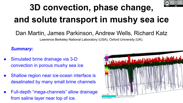 3d convection phase change and solute transport in mushy
