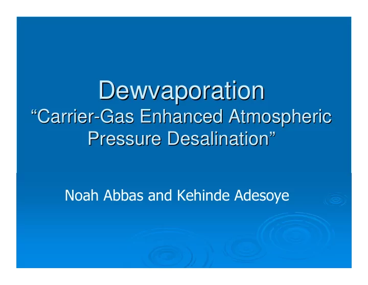dewvaporation dewvaporation