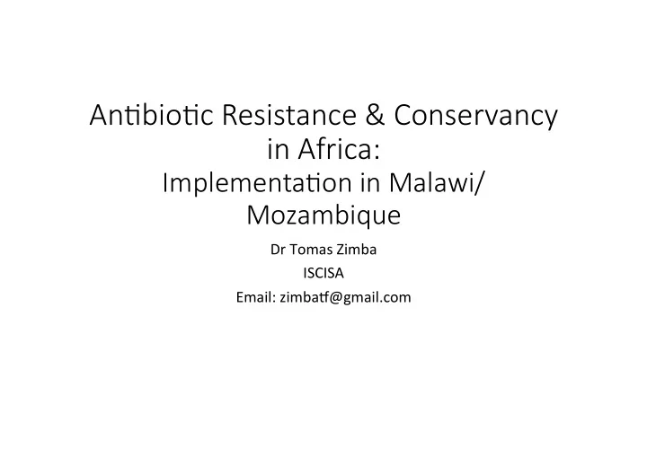 an bio c resistance conservancy