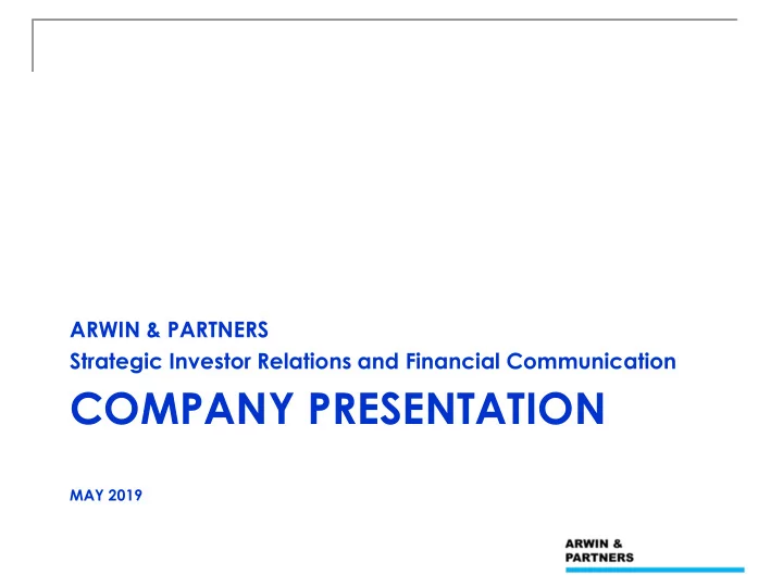 company presentation