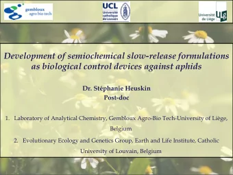 Development of semiochemical slow-release formulations  as biological control devices against