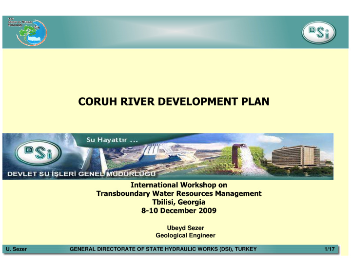 coruh river development plan