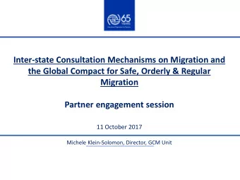 11 October 2017  Michele Klein-Solomon, Director, GCM Unit 1. M ODALITIES RESOLUTION  1. Para 1(c):