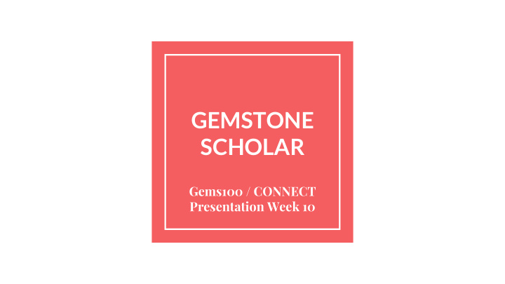 gemstone scholar