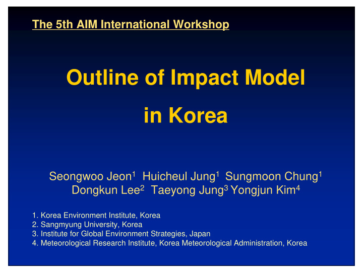 outline of impact model in korea