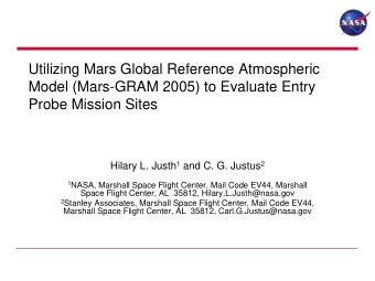 Utilizing Mars Global Reference Atmospheric  Model (Mars-GRAM 2005) to Evaluate Entry  Probe