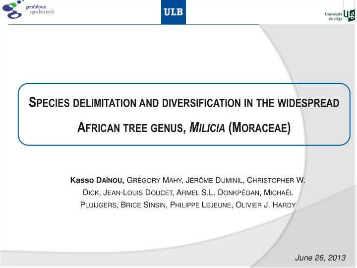 s pecies delimitation and diversification in the