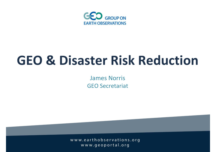 geo disaster risk reduction