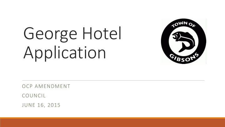 george hotel application