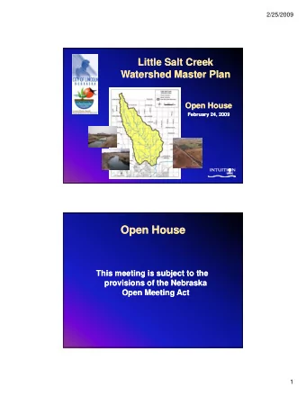 Open House  Open House  This meeting is subject to the  This meeting is subject to the  provisions