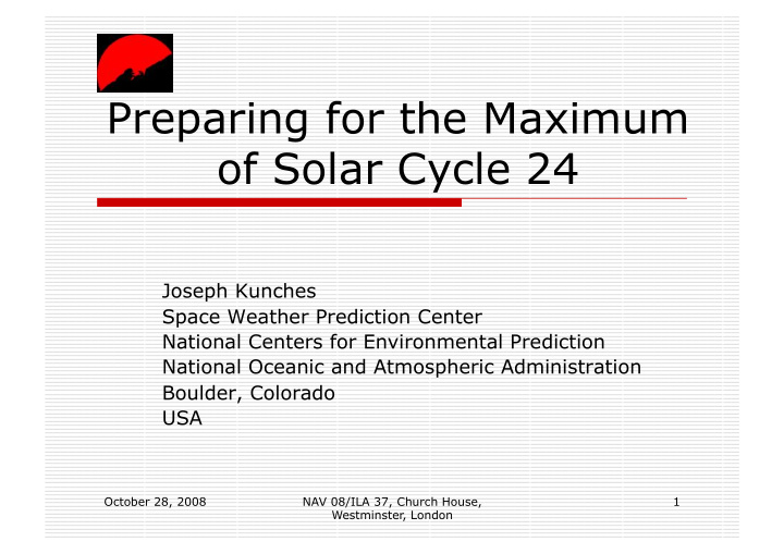 preparing for the maximum of solar cycle 24