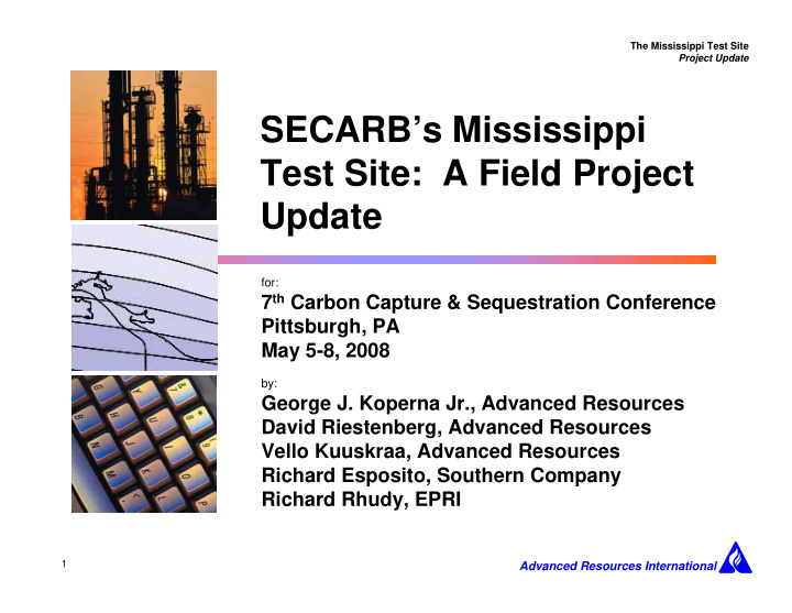 secarb s mississippi test site a field project update