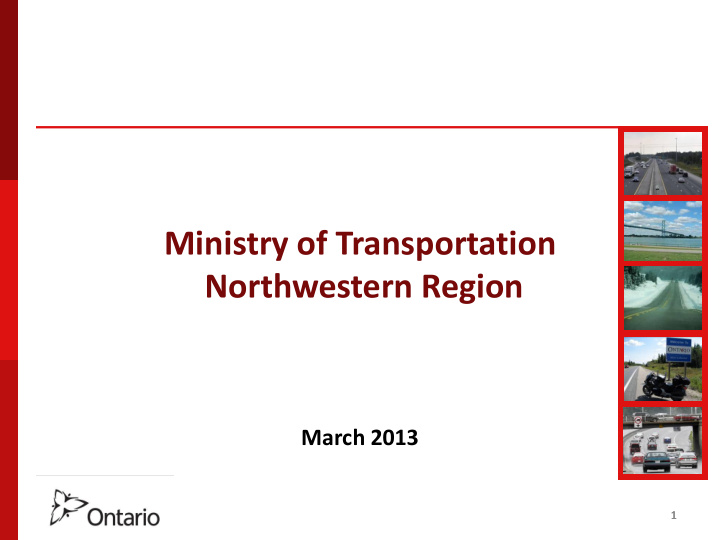ministry of transportation northwestern region
