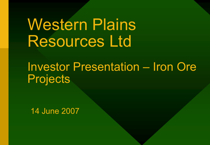 western plains resources ltd