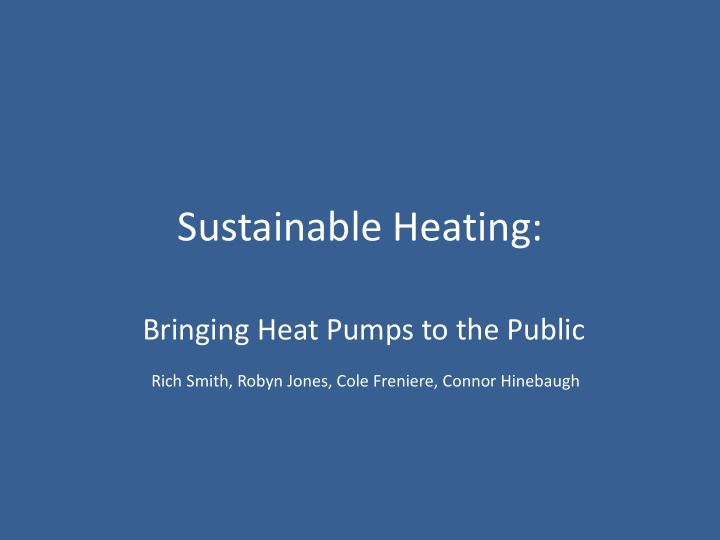 sustainable heating