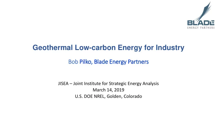 geothermal low carbon energy for industry