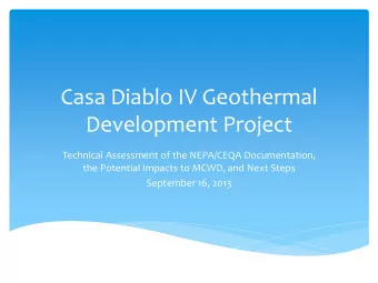 Casa Diablo IV Geothermal  Development Project  Technical Assessment of the NEPA/CEQA