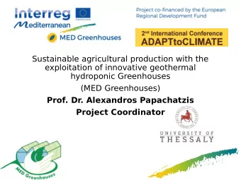 Sustainable agricultural production with the  exploitation of innovative geothermal  hydroponic