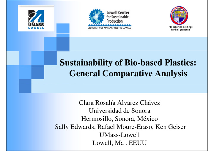 sustainability of bio based plastics y general