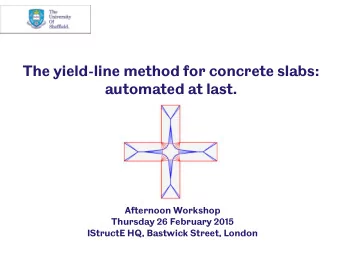 automated at last.  Afternoon Workshop  Thursday 26 February 2015  IStructE HQ, Bastwick Street,