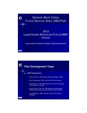 F LOOD S ERVICE A REA (SBCFSA)  2013 Local H AZARD M ITIGATION P LAN (LHMP) U PDATE ( INCLUDING C