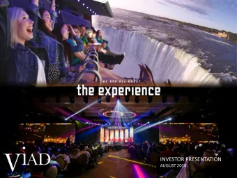 INVESTOR PRESENTATION  AUGUST 2018  1  1  FORWARD-LOOKING STATEMENTS This presentation contains a