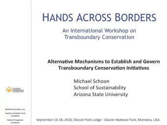Defining Governance  Graham et al. (2003) define governance as  the interac+ons among