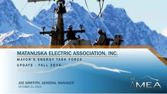 MATANUSKA ELECTRIC ASSOCIATION, INC.  M A Y O R  S  E  E N E R G Y  T  Y  T A S K  F  F O R C E