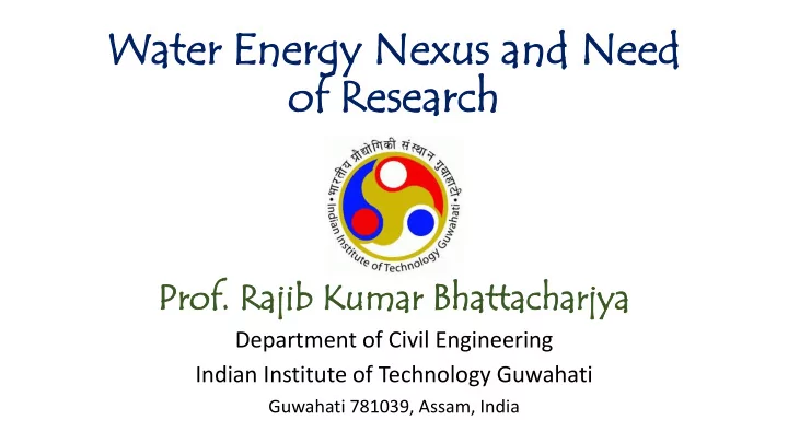 wa wate ter r en ener ergy gy ne nexus xus an and ne d