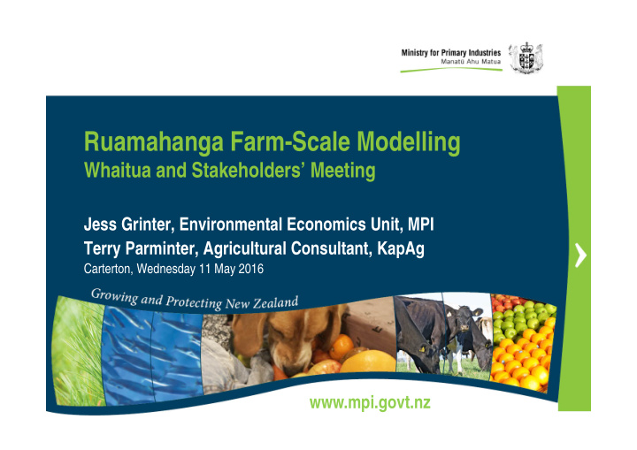 ruamahanga farm scale modelling