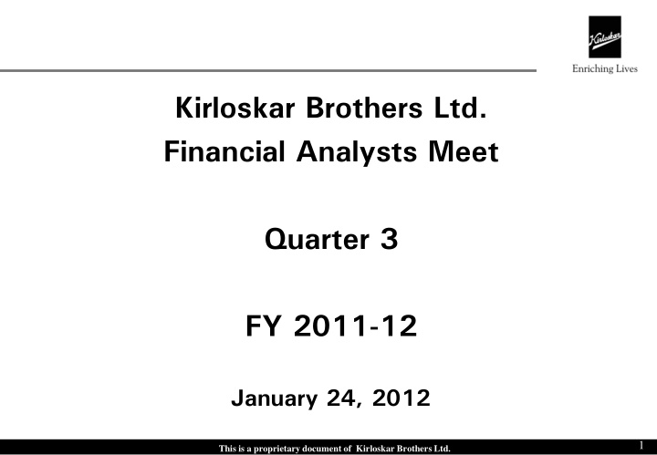 kirloskar brothers ltd