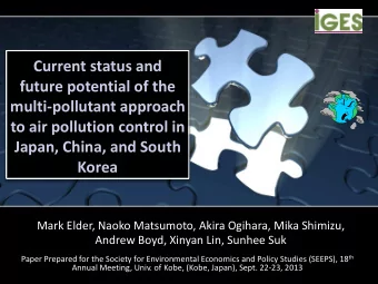 Current status and  future potential of the  multi-pollutant approach  to air pollution control in