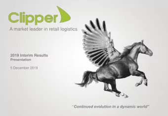 A market leader in retail logistics  2019 Interim Results  Presentation  5 December 2019