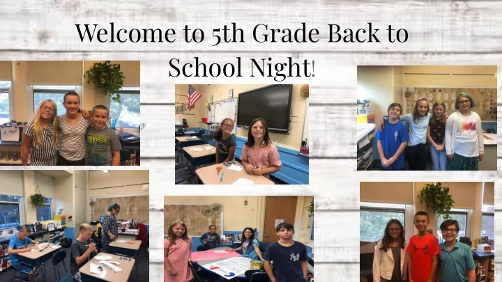 welcome to 5th grade back to