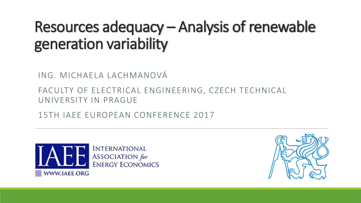 resources adequacy analysis of renewable