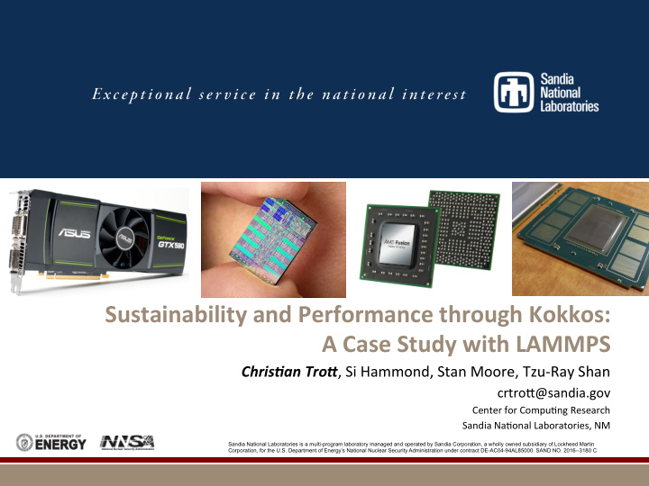 sustainability and performance through kokkos a case