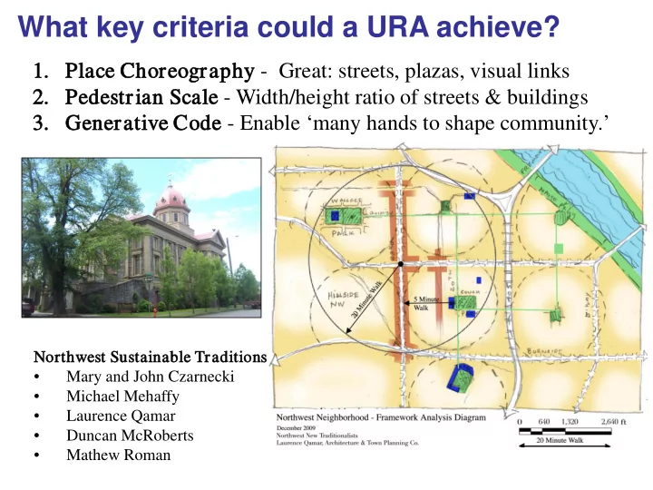 what key criteria could a ura achieve