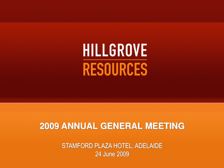 2009 annual general meeting