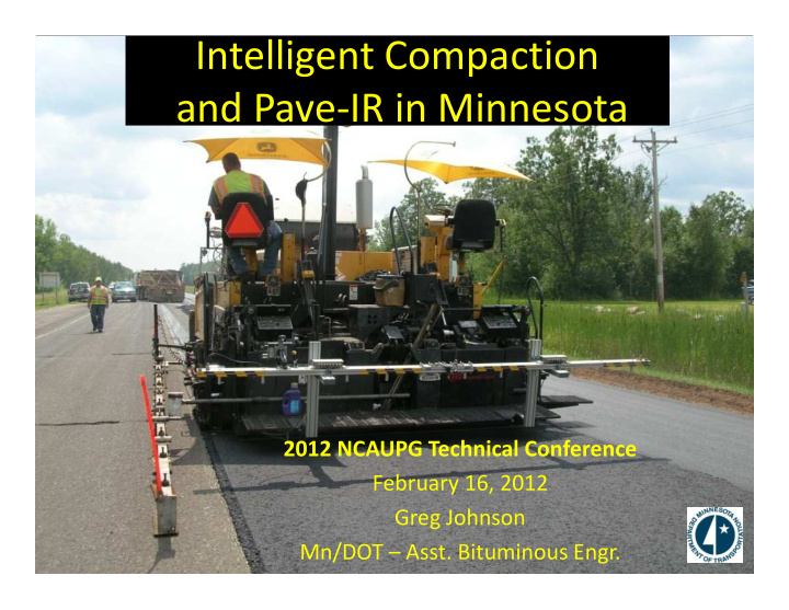 intelligent compaction and pave ir in minnesota