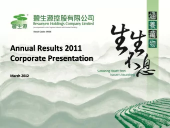 Annual Results 2011  Corporate Presentation  March 2012  1  Agenda  Major Accomplishments in