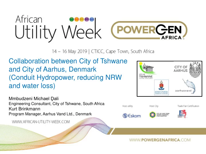 collaboration between city of tshwane