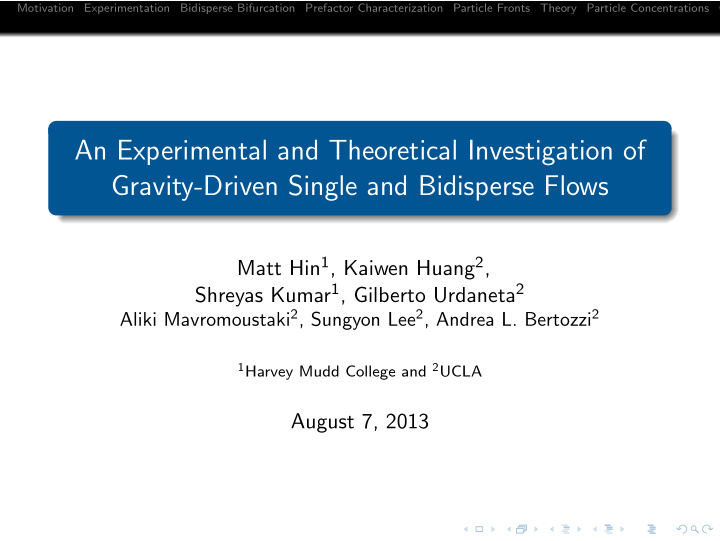 an experimental and theoretical investigation of gravity