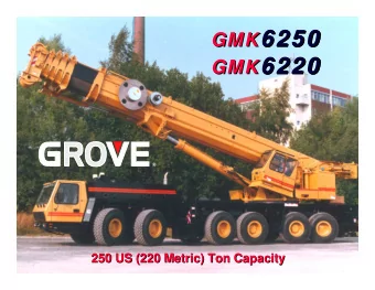 6250 GMK 6250 GMK 6250  6220 GMK 6220 GMK 6220  250 US (220 Metric) Ton Capacity  250 US (220