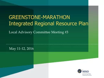 Integrated Regional Resource Plan  Local Advisory Committee Meeting #3  May 11-12, 2016
