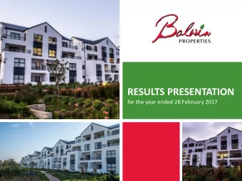RESULTS PRESENTATION  for the year ended 28 February 2017  AGENDA  INTRODUCTION  HIGHLIGHTS